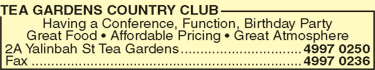 Tea Gardens Country Club & Motel - Tourism TAS 7