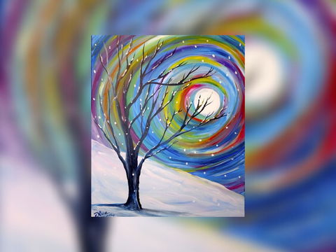 Grab A Glass Of Wine And Learn To Paint 'Rainbow Snow'! - Tourism TAS 0