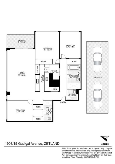 Gadigal Groove - Modern And Bright 3BR Executive Apartment In Zetland With Views - Hobart Tourism 11