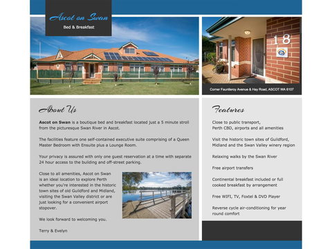 Ascot On Swan Bed & Breakfast - Tourism TAS 14