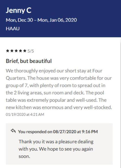 Four Quarters - A Home Away From Home - Tourism TAS 4